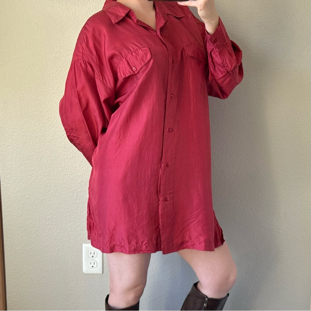 Vintage New York Studio 100% Silk Shirt Dress